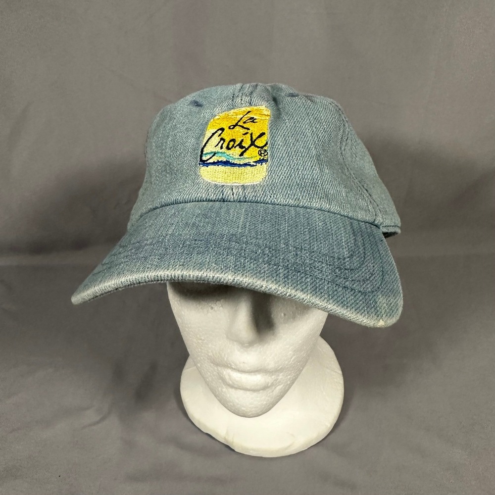 La Croix Sparkling Water Denim Dad Hat Blue Adjustable Strapback Cap LiveLaCroix